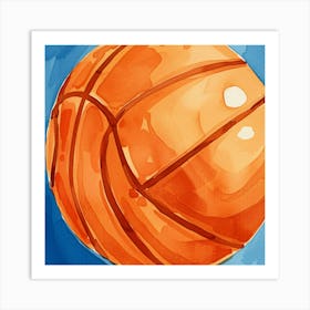 Watercolor Basketball Painting 1 Art Print