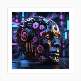 Futuristic Robot Head 6 Art Print