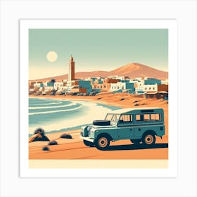 Vintage Land Rover, Morocco. Vintage  Art Print