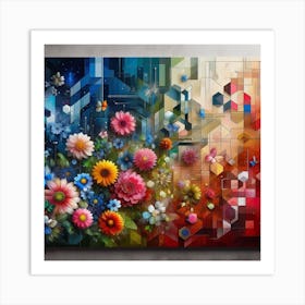 Abstract Flowers 2 Art Print