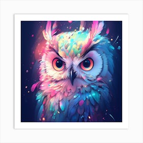 Colorful Owl Art Print