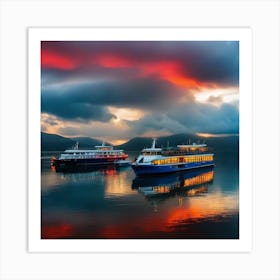 Sunset On The Loch Ryan Art Print