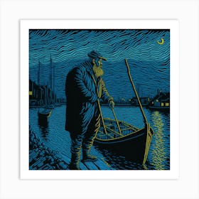 Man In A Boat 1 Art Print