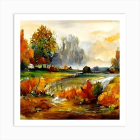 Autumn Landscape Painting Art Print