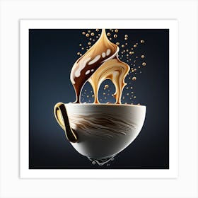 Coffee Cup Pouring Liquid Art Print