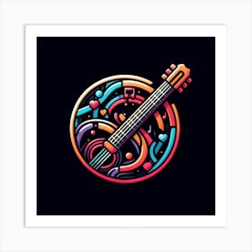 Guitar Logo Art Print