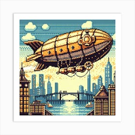 8-bit steampunk airship 3 Art Print