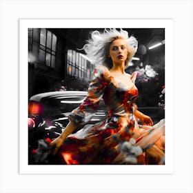 Lady in Red Art Print