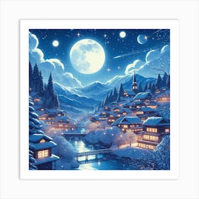 Winter Village Art Print