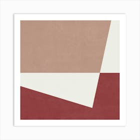 Minimalist Abstract Geometries - Wine 01 Art Print