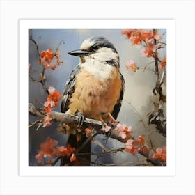 Bird Perched On A Branch 6 Art Print