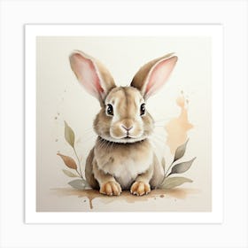 Watercolor Bunny 3 Art Print