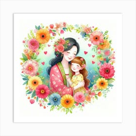 Mother And Daughter Art Print