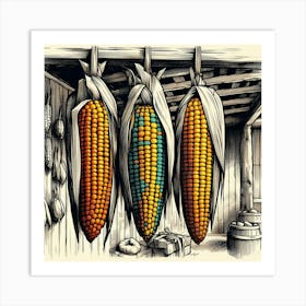 Corn cobs 6 Art Print