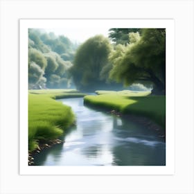 Peaceful Countryside River 2023 11 06t160838 Art Print