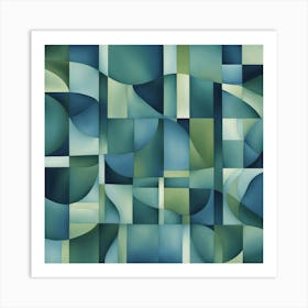 Abstract Blue And Green Painting Art Print