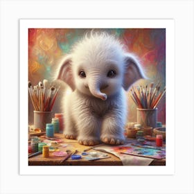 Little Artist Elephant 2 Art Print