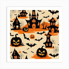 Halloween Pattern Art Print