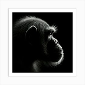 Chimpanzee Portrait 1 Art Print