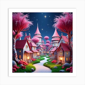 Fairytale Village 1 Art Print