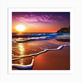 Sunset On The Beach 531 Art Print