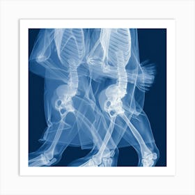 Two Skeletons Running Art Print