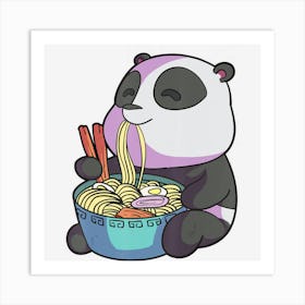 Trending Kawaii Anime Panda Eating Ramen Japanese Art Print