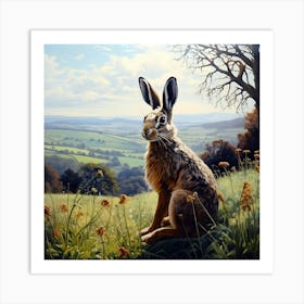 Hilltop Hare Art Print