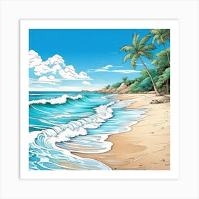 Beach Scene 2 Art Print