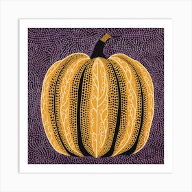 Yayoi Kusama Inspired Pumpkin Purple And Yellow 2 Art Print