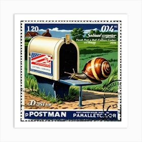 Snail On A Mailbox Art Print