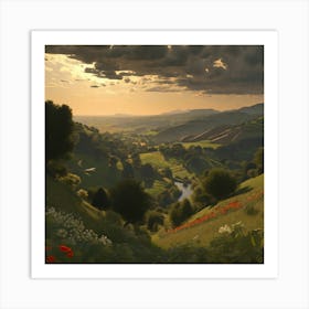 Valley With Poppies Art Print