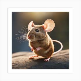 Mouse On A Rock Art Print