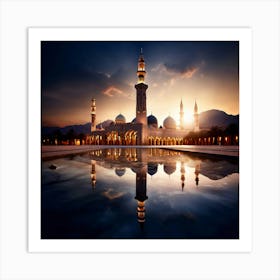 Islamic Mosque At Dusk 2 Art Print