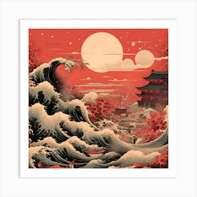 Great Wave Over Japan Art Print