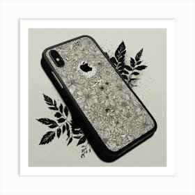 Black And White Floral Iphone Case Art Print