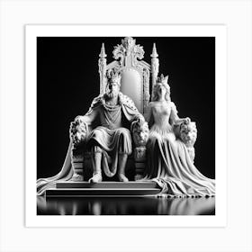 King And Queen On The Throne Art Print