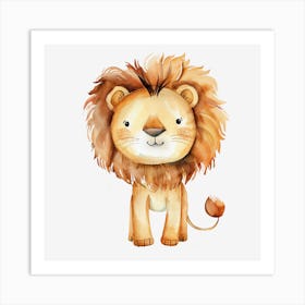 Watercolor Lion Art Print