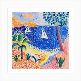 Seaside Doodle Matisse Style 9 Art Print