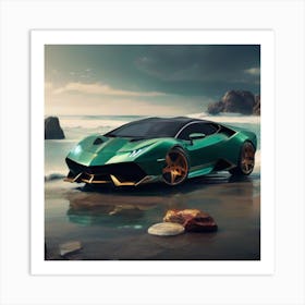 Green Lamborghini Art Print