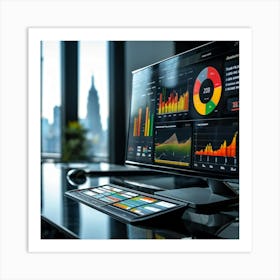 Dashboard Displaying Key Indicators For Financial Performance Line Charts Showcasing Quarterly Grow (5) Art Print