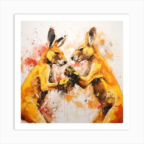 Kangaroos Fighting 1 Art Print