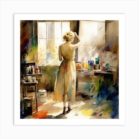 Watercolor Of A Woman 1 Art Print