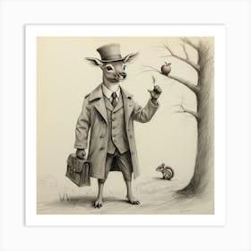 Deer In A Suit 10 Art Print