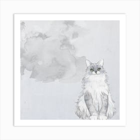 Grey Cat 1 Art Print