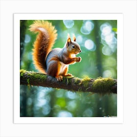 Squirrel In The Forest 277 Art Print