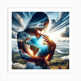 Earth In A Woman'S Heart Art Print