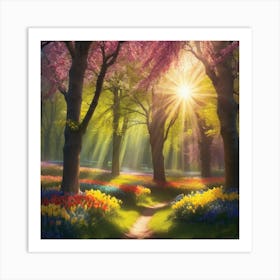 Tulips In The Spring Art Print