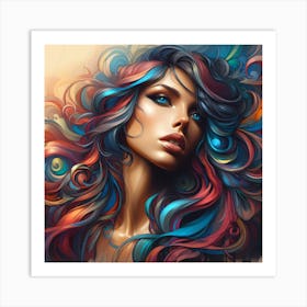 Colorful Hair Art Print