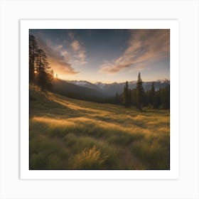 Sunset In The Mountains 13 Art Print